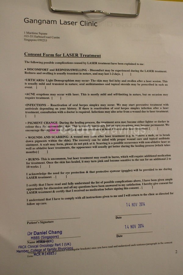Consent Form (Gangnam Laser Clinic)