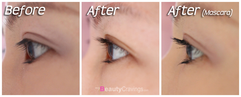 Before-After the use of Shiseido Eyelash Curler