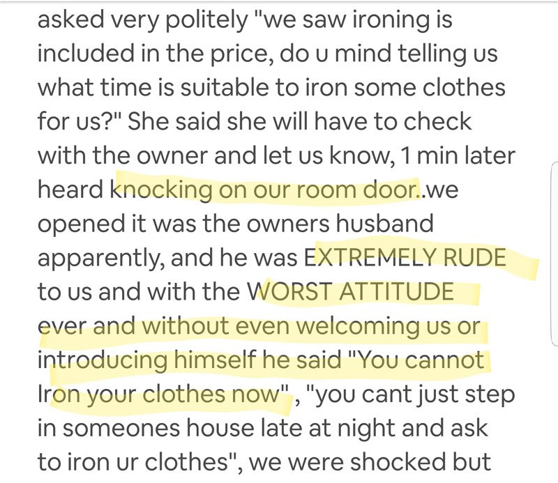 Singapore Woodlands Airbnb Bad Review 1.1